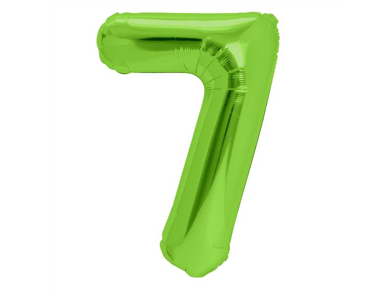 Balon foliowy z helem "cyfra 7", zielona, 100 cm
