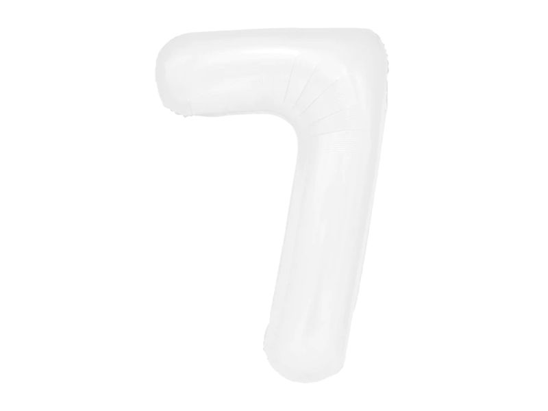 Balon foliowy z helem "cyfra 7", biała, 100 cm