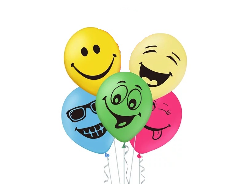 Zestaw balonów z helem "Uśmechnięte emotikony", 12 cali, 5 szt.