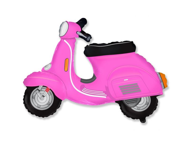 Balon foliowy z helem "Skuter", różowy, 24 cale