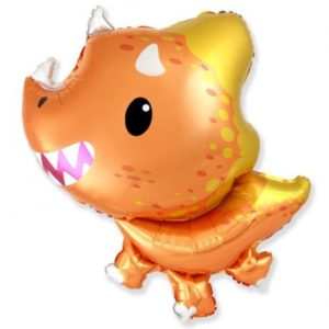 Balon foliowy z helem, „Baby Triceratops, pomarańczowy”, 24 cale