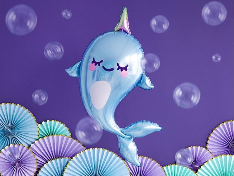 Balon foliowy z helem, „Narwal”, 53 cm x 87 cm - obrazek 2