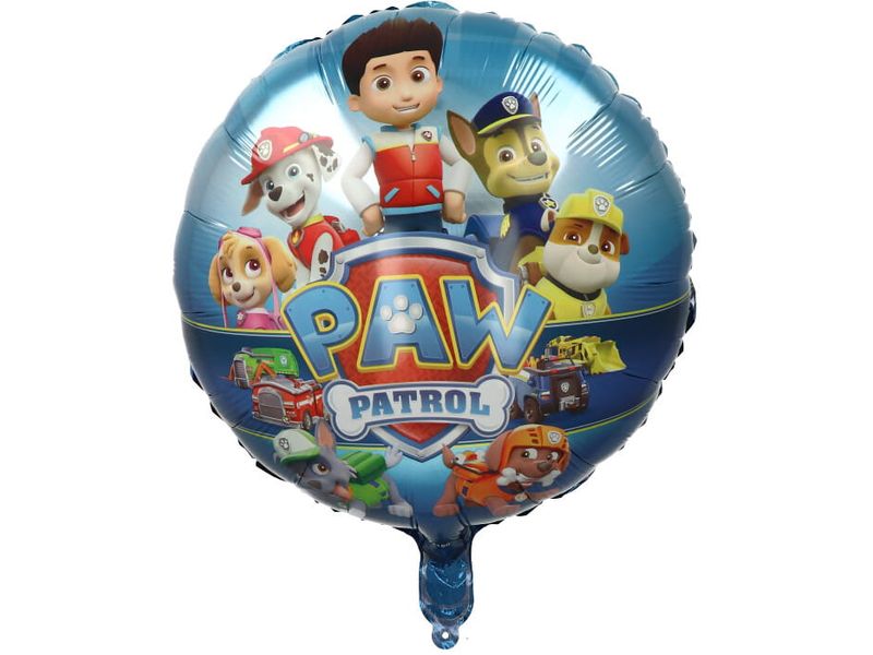 Balon foliowy z helem, „Psi Patrol (Paw Patrol), granatowy - okrągły”, 45 cm (18 cali)