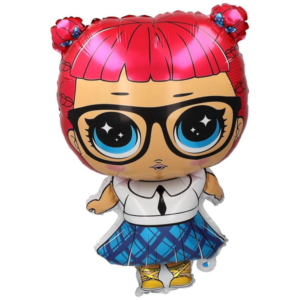 Balon foliowy z helem „Laleczka LOL”, różowe włosy, 22 cale