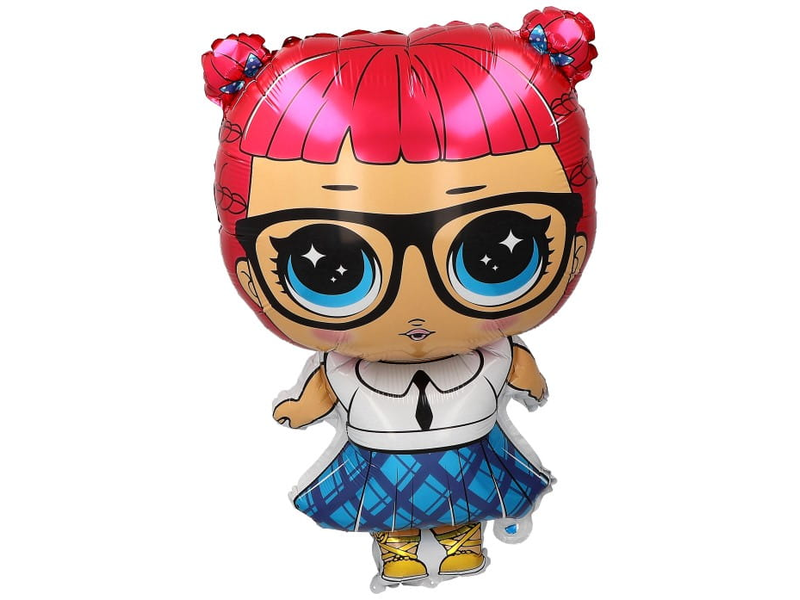 Balon foliowy z helem „Laleczka LOL”, różowe włosy, 22 cale