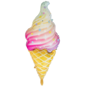 Balon foliowy z helem „Lód w rożku teczowym”, 118 cm x 48 cm