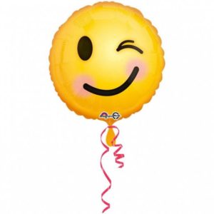 Balon foliowy z helem „Smile - emotikony, okragły”, 45 cm (18 cali)