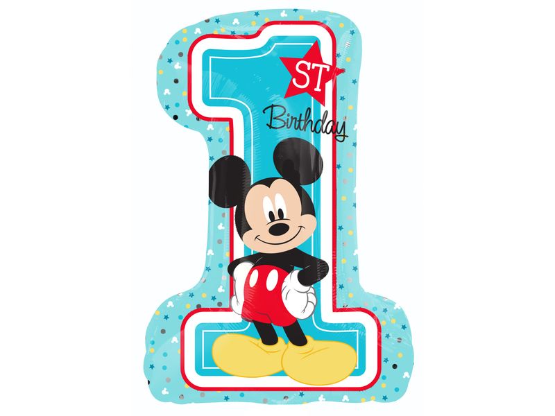Balon foliowy z helem "Micky Mouse 1st Birthday", 36 cali
