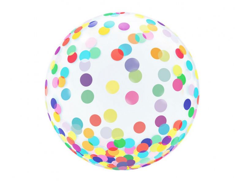 Balon kryształowy z helem "kolorowe grochy", 45 cm (18 cali)