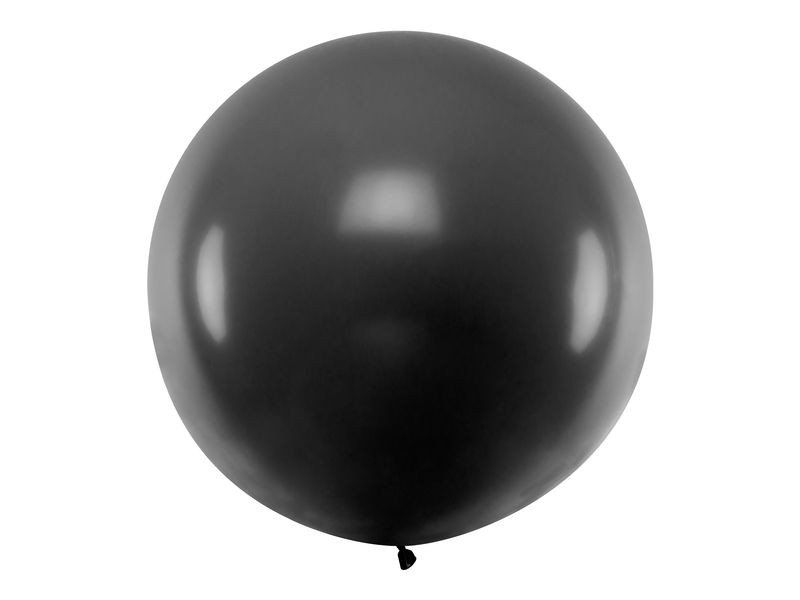 Balon okrągły z helem, 36 cali, Pastel Black