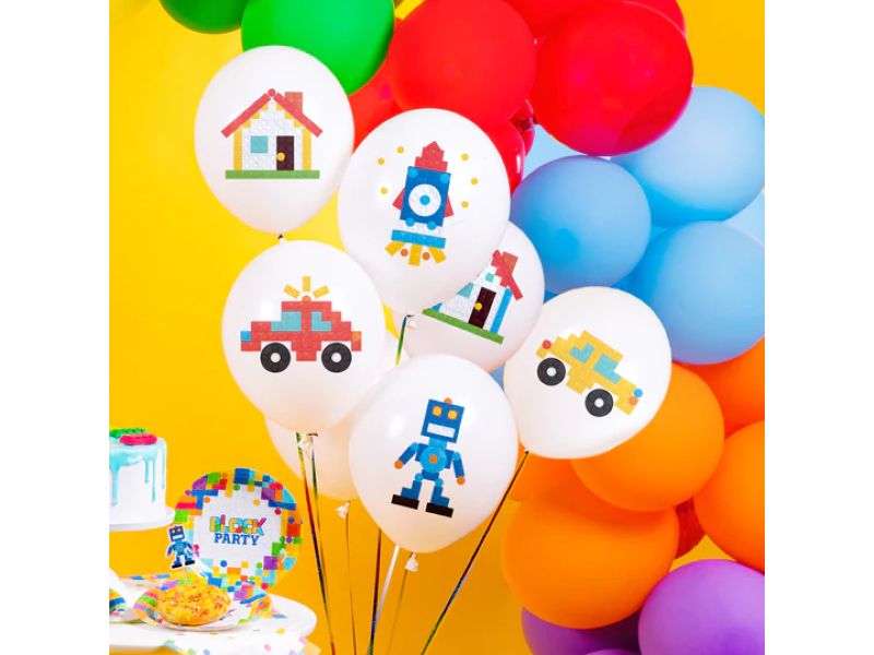 Zestaw balonów z helem, Klocki - Block Party, 6 szt. - obrazek 2