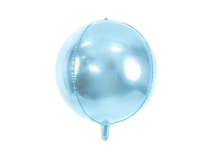 Balon foliowy z helem kula "bubble", niebieska, 55 cm (21 cali)