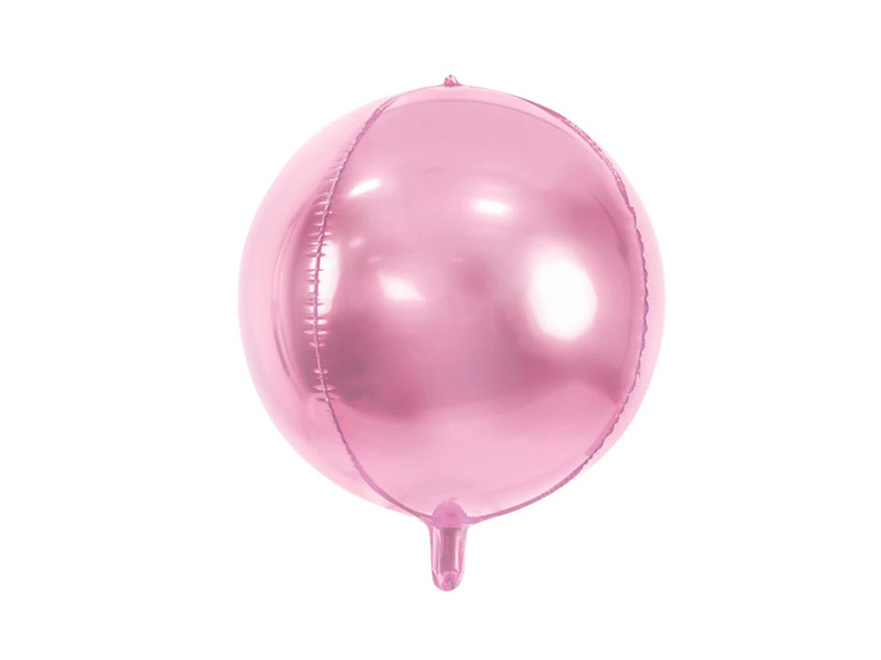 Balon foliowy z helem kula "bubble", różowa, 55 cm (21 cali)