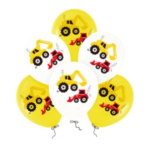 Zestaw balonów z helem "Koparka, Spychacz", 12 cali, 6 szt.