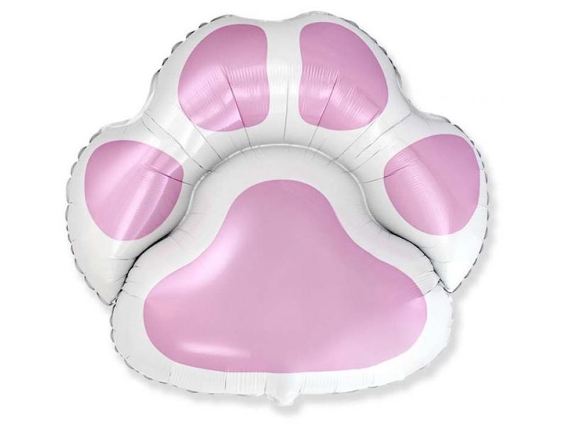 Balon foliowy z helem "Łapka", różowy, 24 cale