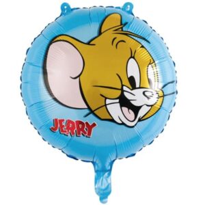 Balon foliowy z helem „Tom i Jerry - Mysz Jerry”, niebieski, 45 cm (18 cali)