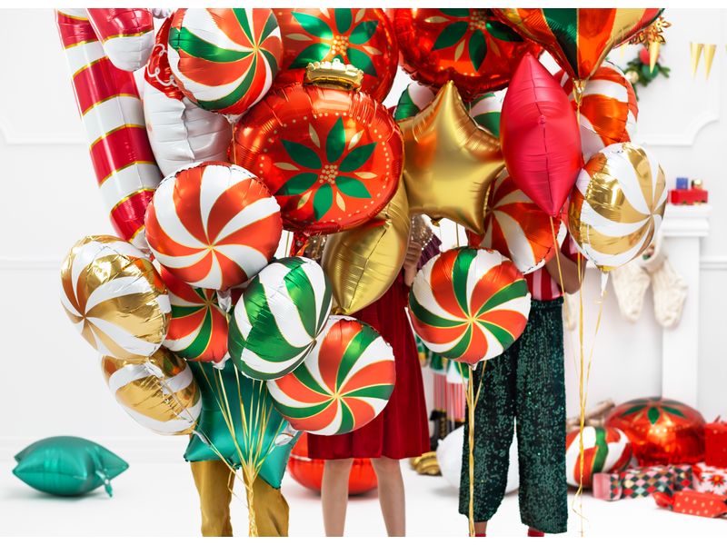 Balon foliowy z helem "Cukierek", zielony, 35 cm - obrazek 4