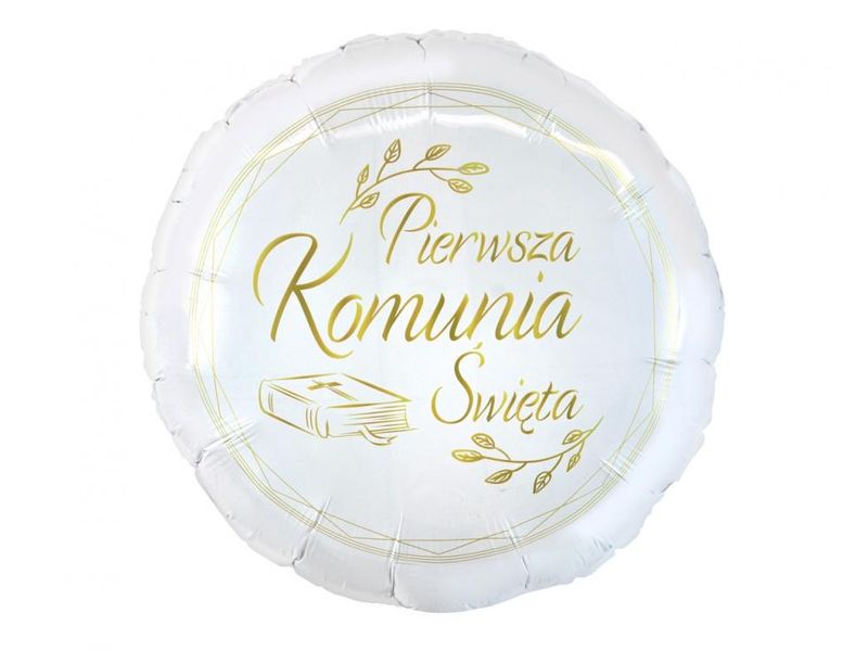Balon foliowyz helem Komunia Święta - Biblia, 45 cm (18 cali)