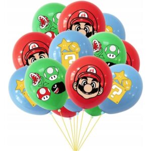 Zestaw balonów z helem "Mario Bros", 12 cali, 12 szt.