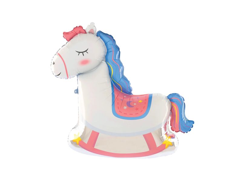 Balon foliowy z helem "Koń na biegunach", 84 cm x 83 cm
