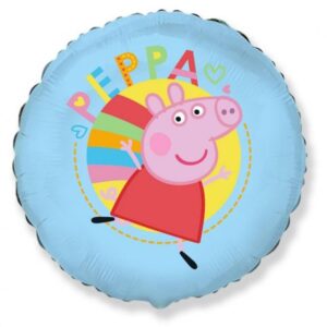 Balon foliowy z helem „Happy Peppa” niebieski, 45 cm (18 cali)