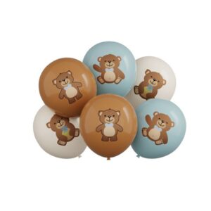Zestaw balonów z helem "Miś, Misiek", 12 cali, 6 szt.