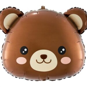 Balon foliowy z helem "Miś", brązowy, 48 cm x 38 cm
