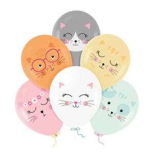 Zestaw balonów z helem "Kotki", 12 cali, 6 szt.