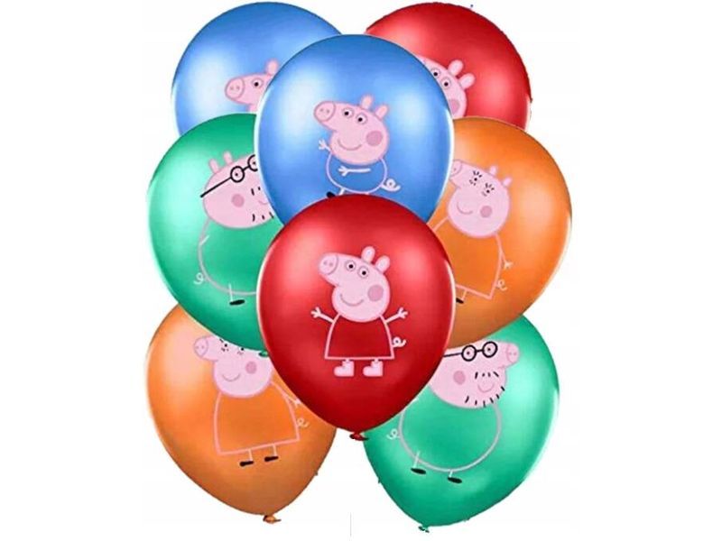 Zestaw balonów z helem "Świnka Peppa", 12 cali, 8 szt.