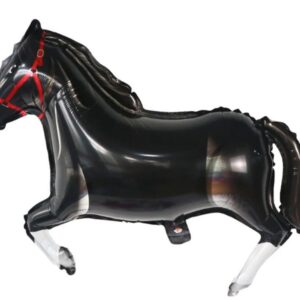 Balon foliowy z helem "Czarny koń", 75 cm x 103 cm