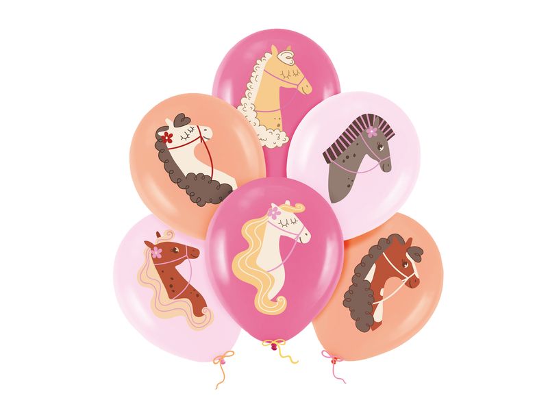 Zestaw balonów z helem "Koniki", 12 cali, 6 szt.