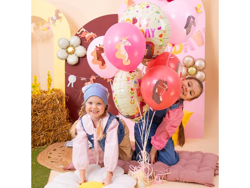 Zestaw balonów z helem "Koniki", 12 cali, 6 szt. - obrazek 2